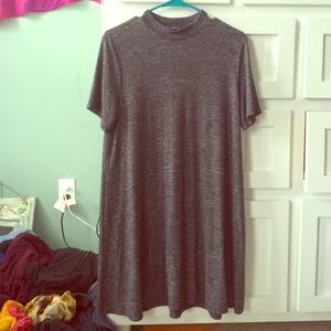 Grey Short Sleeve Babydoll Dress