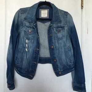 Distressed jean jacket size M