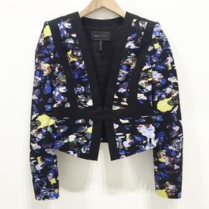 BCBG Floral Print Blk Multi Blazer