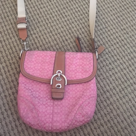 Pink coach cross body