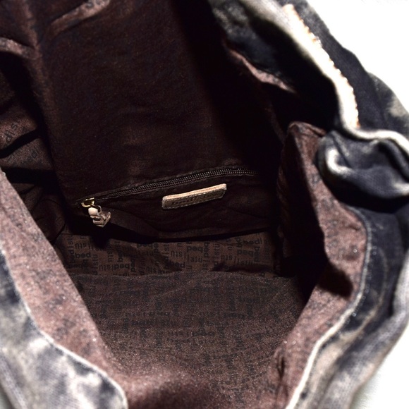 FREE PEOPLE Backpack Distressed Canvas Leather Bag - Picture 4 of 4