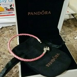 Pandora Pink leather bracelet.