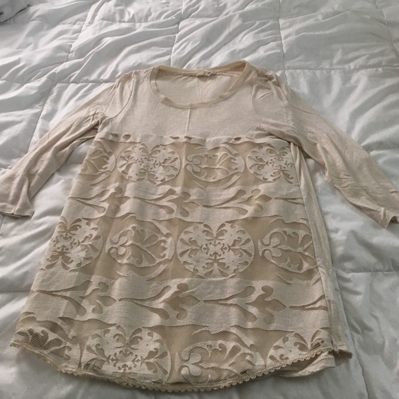 Anthropologie (Meadow Rue) cream lace tunic