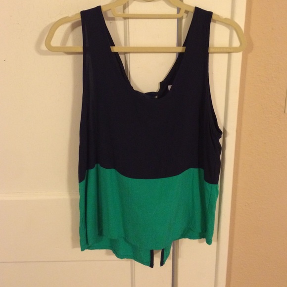 Cooperative Color Block Tank Top with Open Back
