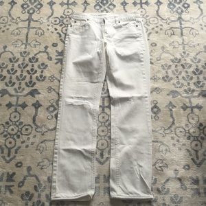 Jcrew white cotton distressed matchstick jeans