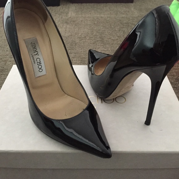 Black patent leather Jimmy choos size 38.5