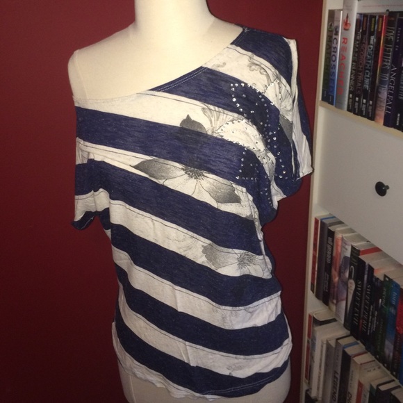 Off the shoulder striped top