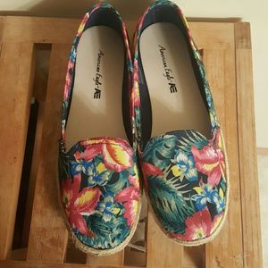 "New" Floral Canvas Slip On