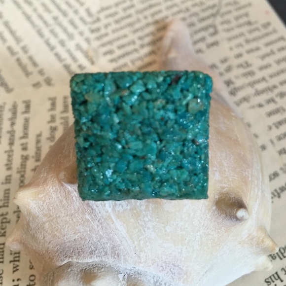 Peruvian Blue Chrysocolla Statement Ring - image 4