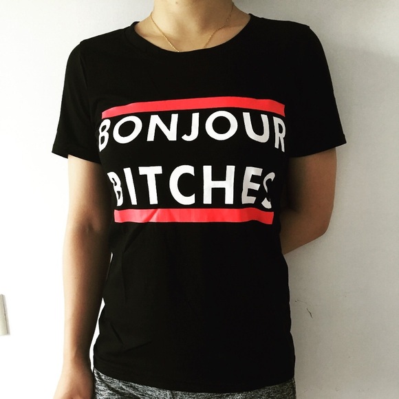 💥Sale💥 LAST ONE💥Bonjour Bitches T-Shirt - Picture 2 of 4