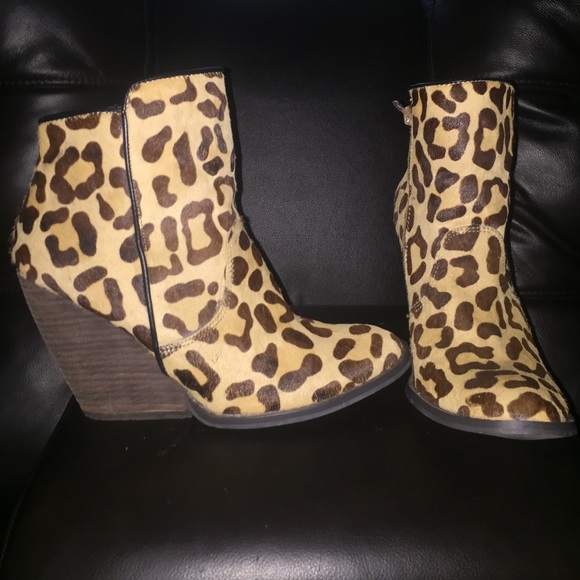 Leopard print booties