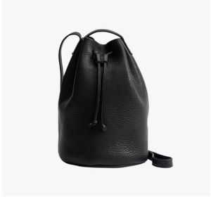BAGGU drawstring leather bucket bag