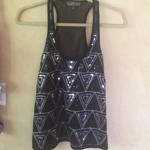 Black sequins tank top
