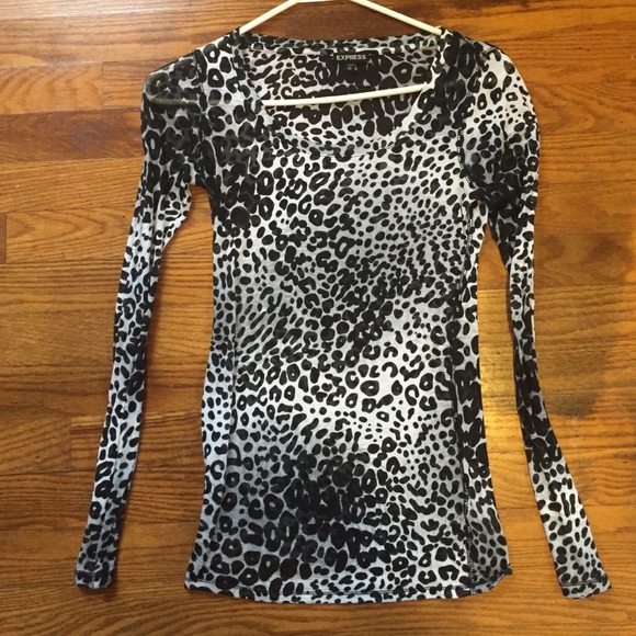 Sheer leopard print casual top