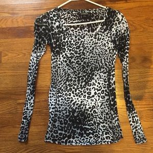 Sheer leopard print casual top