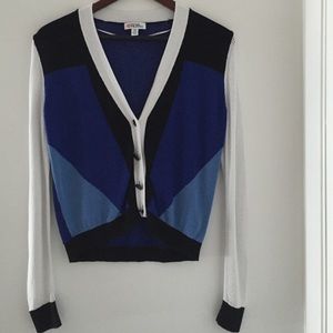 Peter Pilotto for Target colorblock/mesh  cardigan
