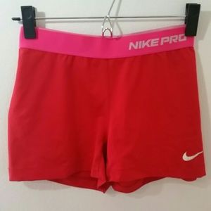 Bright Red/Orange Nike Pro Compression Shorts