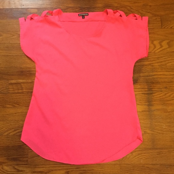 Neon pink chiffon top