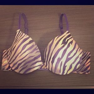 34C purple zebra stripe bra