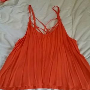 Orange strappy tank top