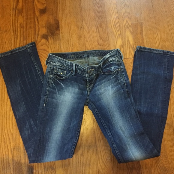 Medium wash barely boot jeans with sequins - Picture 1 of 4