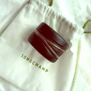 Longchamp leather zipper bracelet