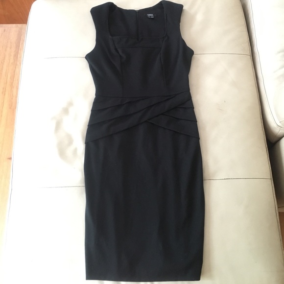 XOXO Black band wrapping fitted dress.