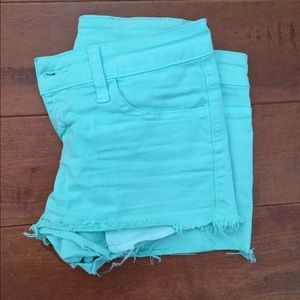 turquoise short shorts size 1