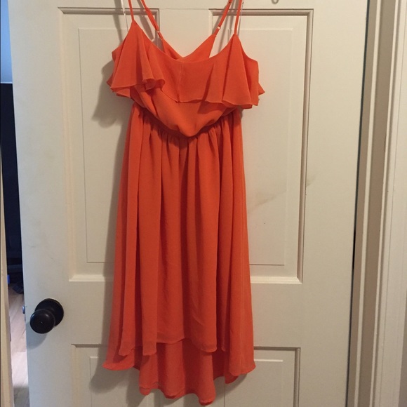 Orange criss crossed in the back dress