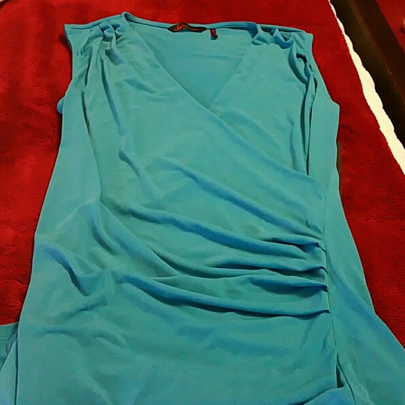Turquoise Sleeveless Blouse