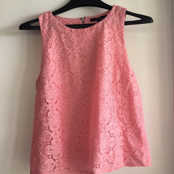 pink lace tank top