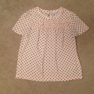Pink and black polka dot top