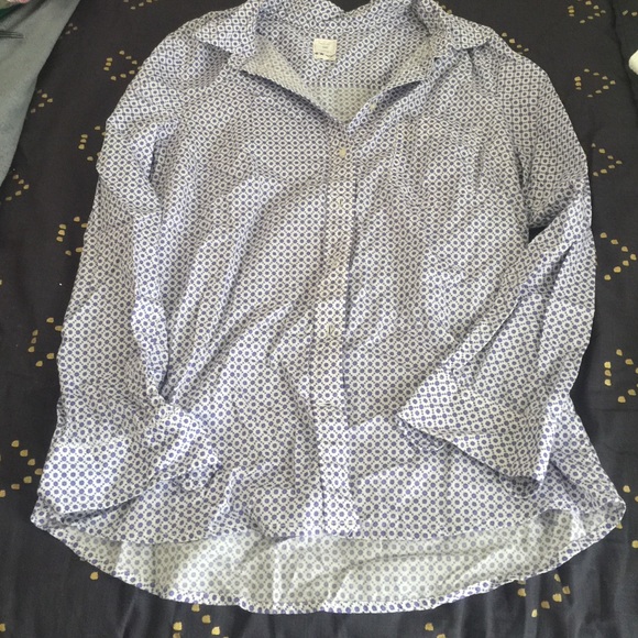 Patterned Soft Button Up Top