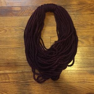 Maroon handmade yarn scarf