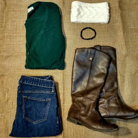 Hunter green Boyfriend cardi or cardigan