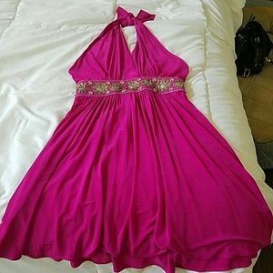 Fuchsia halter dress- super cute!
