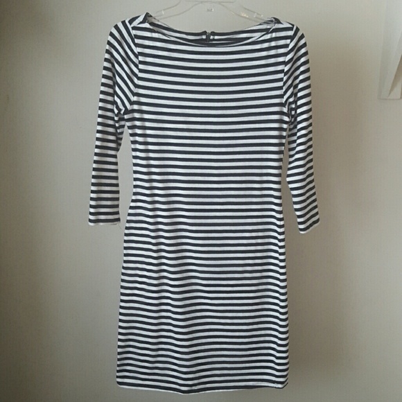 Black an white striped cotton dress