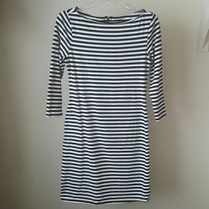 Black an white striped cotton dress