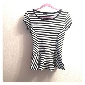 Black and white key hole backed shirt