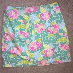 Lilly pulitzer graphic print floral skirt NWOT