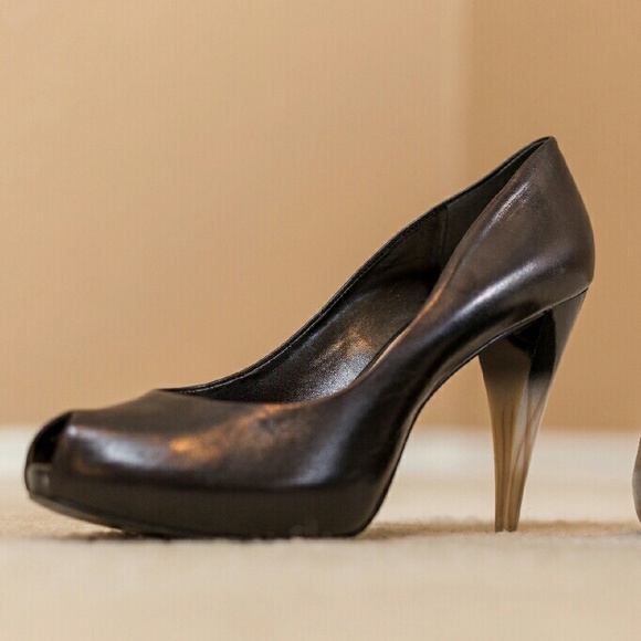 Peeptoe Black Pumps