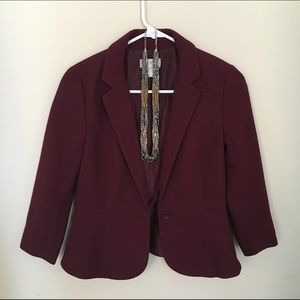 Loft Dark Red Peplum Blazer