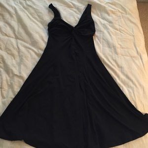 Black sweetheart neckline flare dress