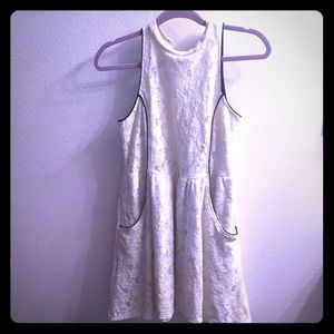 Lace white keyhole backed dress.