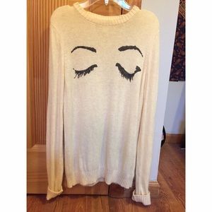 Fuzzy cream sweater