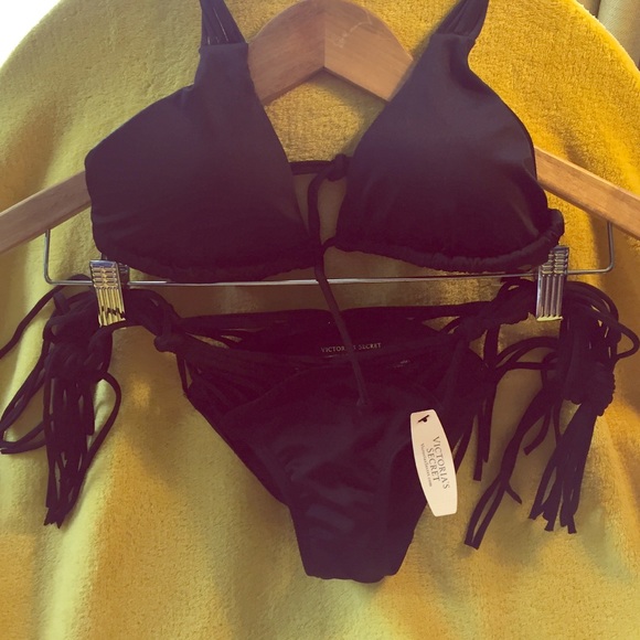 Victoria's Secret black bikini.
