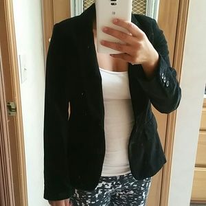 Banana Republic Black Velvet Tuxedo Cut Blazer