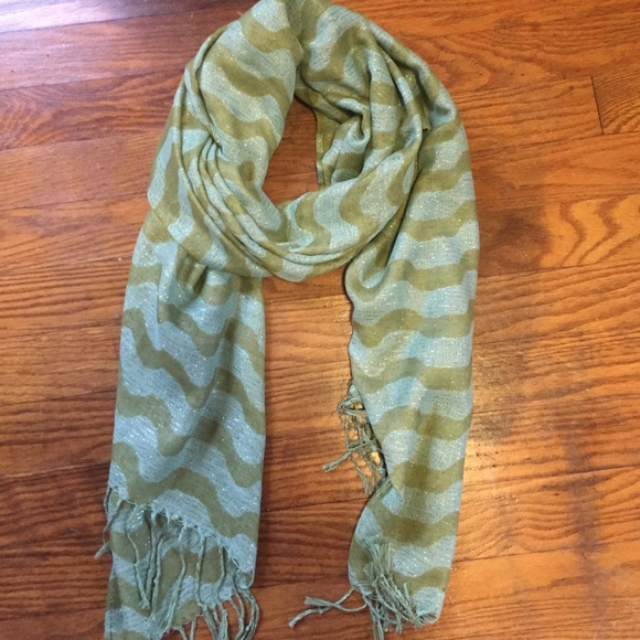 Teal and green sparkle scarf - Picture 1 of 2