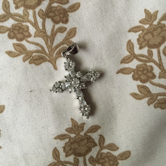 Faux Diamonds Cross charm