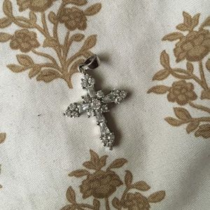 Faux Diamonds Cross charm